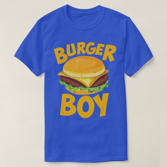 Burger Boy loves Cheeseburger and Hamburger  T-Shirt (Design Front)