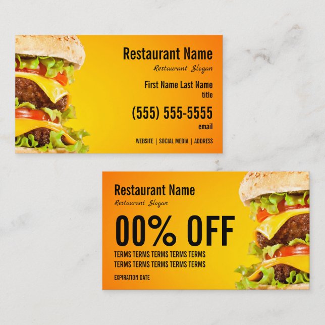 Burger Business Card (Front/Back)