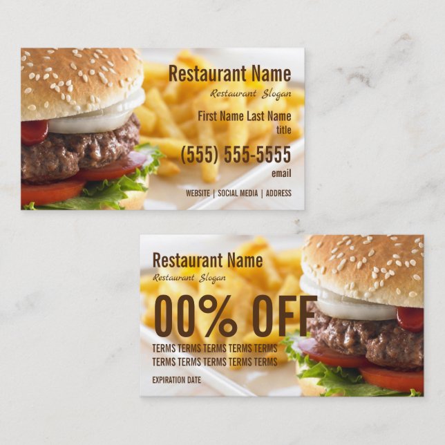Burger Business Card (Front/Back)