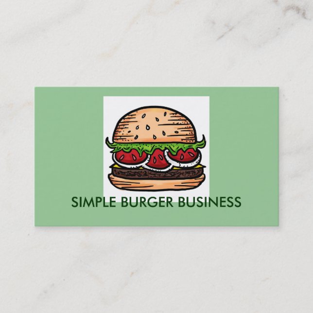 Burger Business customisable business cards (Front)