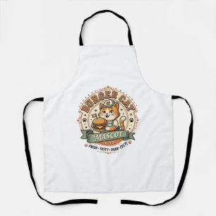 Burger Cat Mascot Cat Fast Food Mascot Cat Vintage Apron