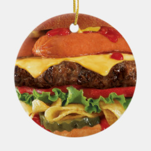 burger ceramic tree decoration