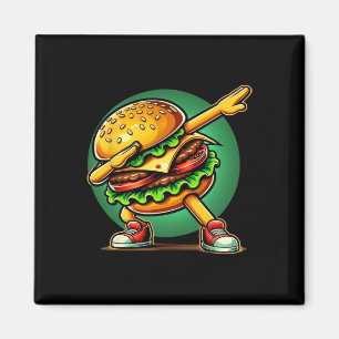 Burger Dabbing Dancing Funny Burger Hamburger Food Magnet