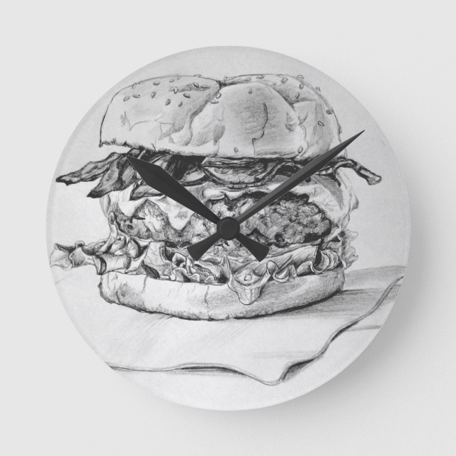 Burger Drawing Clock (Front)