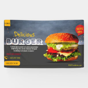 Burger fast food barbecue Hamburger party cute Banner