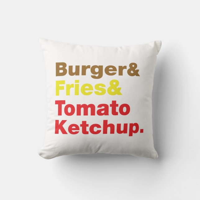 Burger & Fries & Tomato Ketchup. Cushion (Front)
