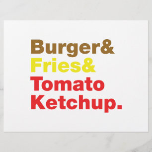 Burger & Fries & Tomato Ketchup. Flyer