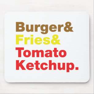 Burger & Fries & Tomato Ketchup. Mouse Pad