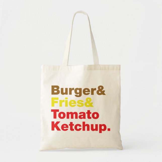 Burger & Fries & Tomato Ketchup. Tote Bag (Front)