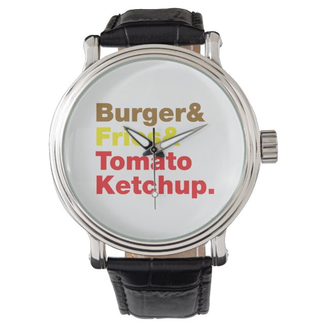 Burger & Fries & Tomato Ketchup. Watch (Front)