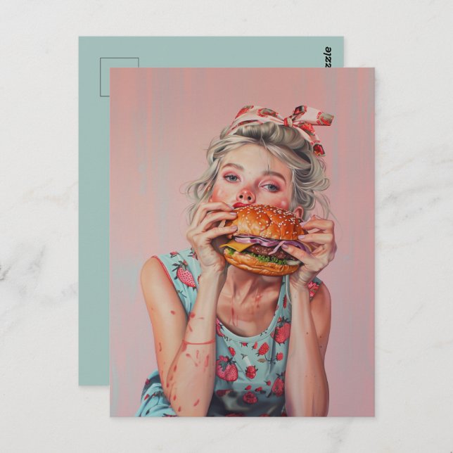 Burger Girl Postcard (Front/Back)