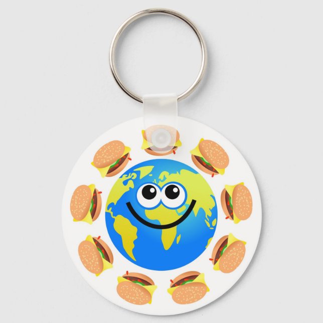 Burger Globe Key Ring (Front)