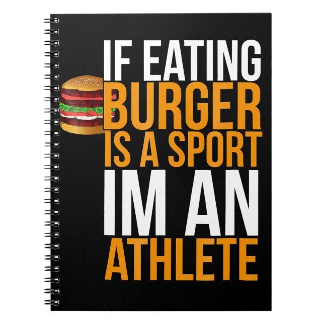 Burger Hamburger BBQ Humour Funny Pun Gift Idea Notebook (Front)