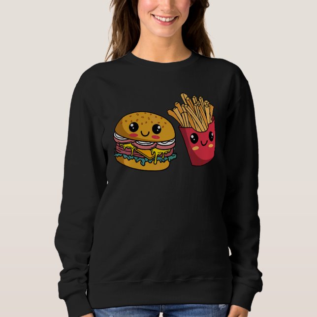 Burger Hamburger French Fries Fast Food Sweatshirt (Front)