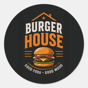 🍔 Burger House Grill Restaurant Crew Staff 🍟 Classic Round Sticker