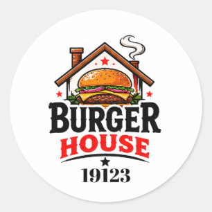 🍔 Burger House Restaurant Kitchen Staff Team 👨‍ Classic Round Sticker