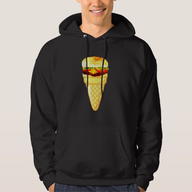 Burger Ice Cream Fast Food And Ice Cream Collectio Hoodie (Front)