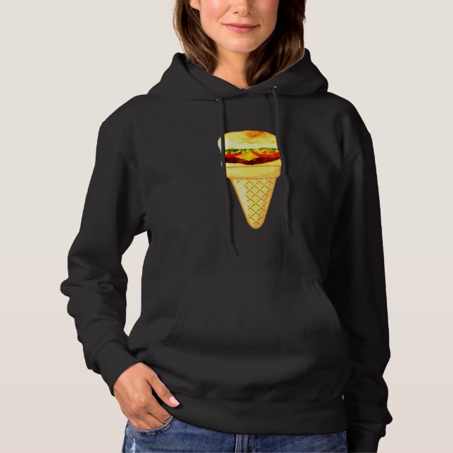 Burger Ice Cream Fast Food And Ice Cream Collectio Hoodie (Front)