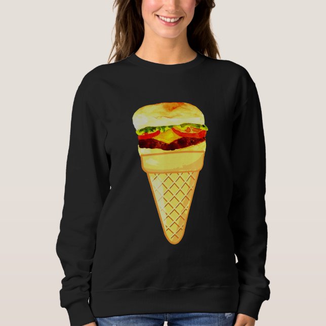 Burger Ice Cream Fast Food And Ice Cream Collectio Sweatshirt (Front)