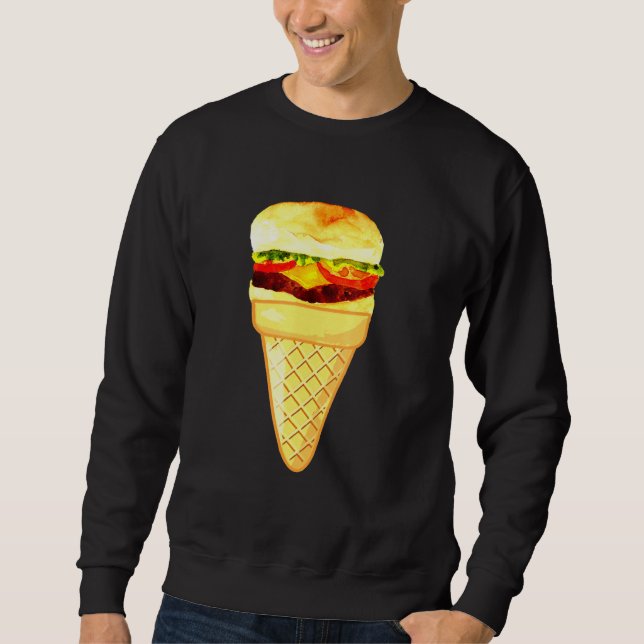 Burger Ice Cream Fast Food And Ice Cream Collectio Sweatshirt (Front)