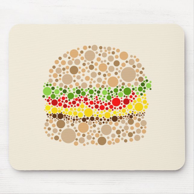 Burger In Dots Mouse Pad (Front)
