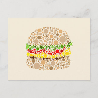 Burger In Dots Postcard