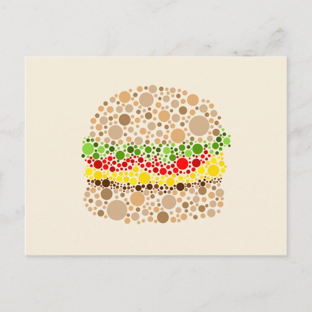 Burger In Dots Postcard (Front)