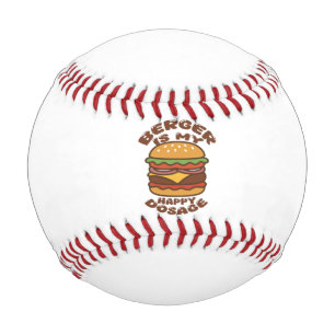 Burger is my happy dosage vintage quote baseball