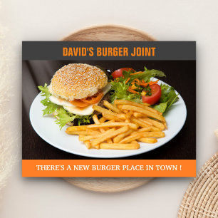 Burger Joint Opening   Now Open   Direct Mail Postcard