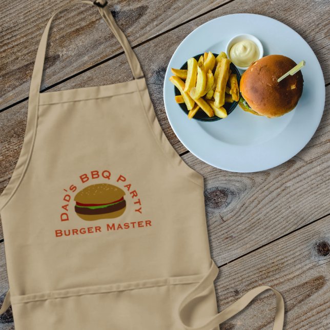 Burger Master Dad BBQ Party Mens Adult Apron (Creator Uploaded)