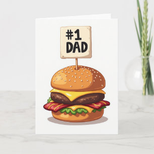 Burger Number One Dad Father Card