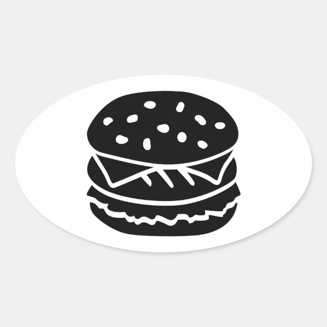 Burger Oval Sticker (Front)