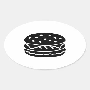Burger Oval Sticker