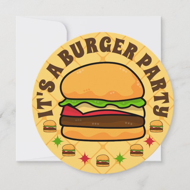Burger Party Birthday Invitation (Front)
