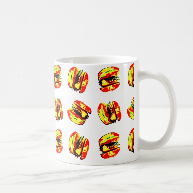 Burger Pattern Coffee Mug (Right)