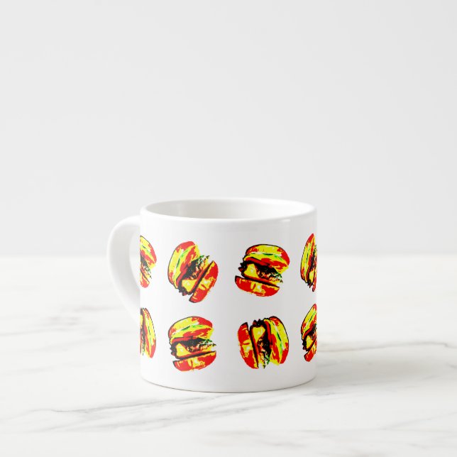 Burger Pattern Espresso Cup (Front Left)