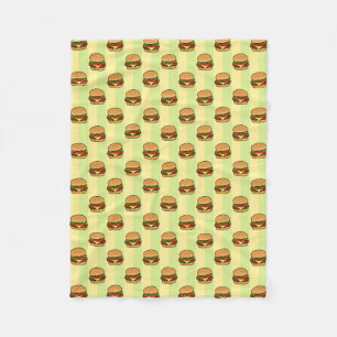 Burger Pattern Fleece Blanket