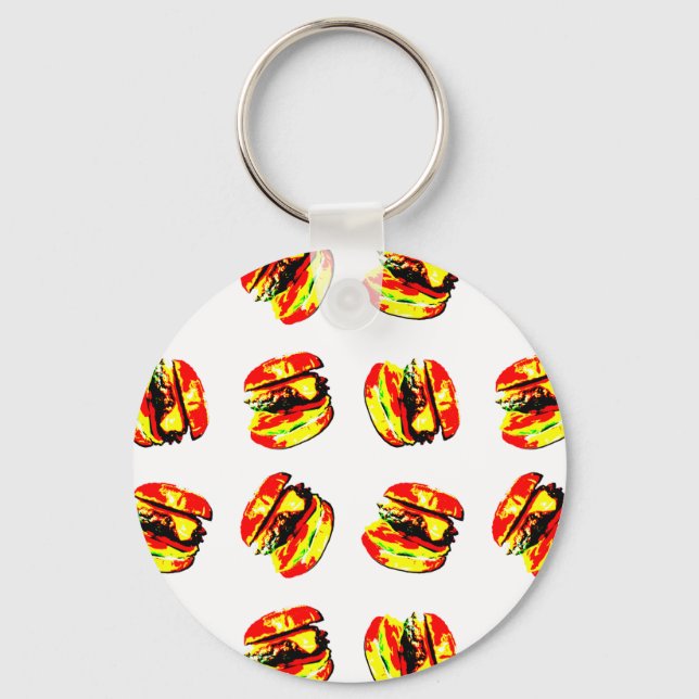 Burger Pattern Key Ring (Front)