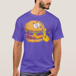 Burger Playing Saxophone, Saxophonist Player Jazz T-Shirt