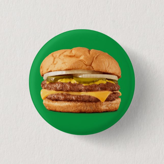 BURGER PLUS 2    3 CM ROUND BADGE (Front)