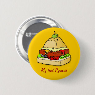 Burger pyramid 6 cm round badge