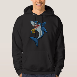 Burger Sharks Love Animal   Mens Womens Outfit Hoodie