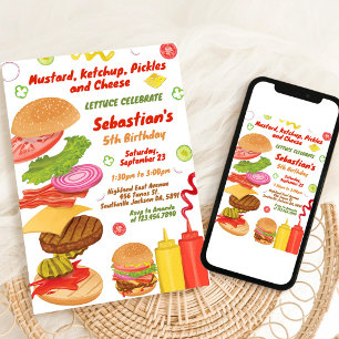 Burger Snack Party Birthday Invitation