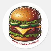 Burger Sticker Food Cravings Satisfied Design