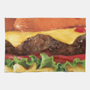 burger tea towel