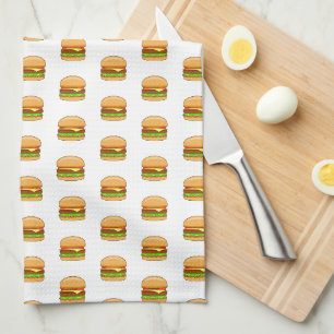 Burger Vector Illustration Tea Towel