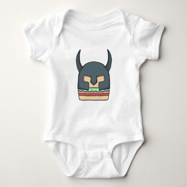 burger viking baby bodysuit (Front)
