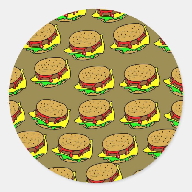 Burger Wallpaper Classic Round Sticker (Front)