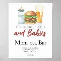 burgers and beer baby shower Momosa bar