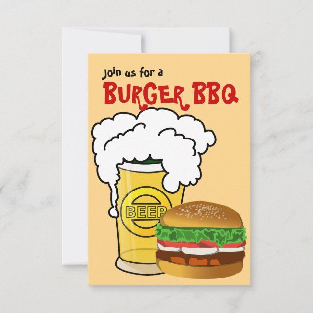 Burgers and Beer Summer Fun Party Invitation (Front)